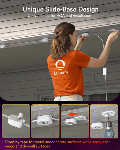 Lumary Permanent Outdoor Lights 2 with Remote, 200ft with 120 RGBAICW LEDs 7200lm for Daily & Accent Lighting, 110+ Scene Modes for Christmas Decor, IP67 Waterproof, Work with Alexa, Google, White