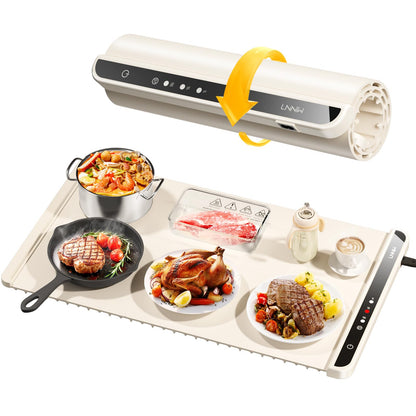 LNNIW Warming Mat for Food,Food Warming Mat,Electric Warming Tray for Buffets Party and Home Daily Use,Heating Fastly in 10s,Portable Design,Timed Function for Your Family.