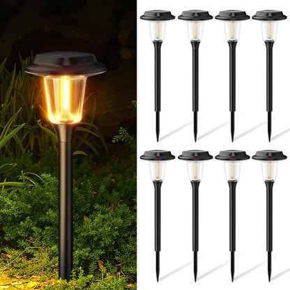 KOOPER Solar Pathway Lights Outdoor, 8 Pack Modern Brighter Solar Powered Landscape Path Lights, IP65 Waterproof Outdoor Solar Garden Lights for Yard Patio Driveway Walkway Lawn Sidewalk Decorative
