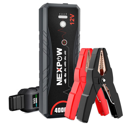 NEXPOW Car Jump Starter,Car Battery Jump Starter 4000A Peak Q11 Pack for Up to All Gas and 10.0L Diesel Engine 12V Auto Battery Booster,Jumper Cables,Portable Lithium Jump Box with LED Light/USB QC3.0