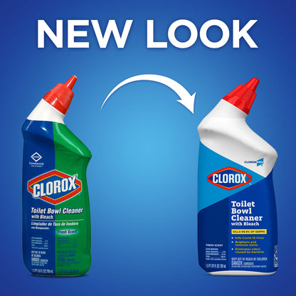 CloroxPro Commercial Solutions, Clorox Manual Toilet Bowl Cleaner with Bleach, Automatic Toilet Cleaner, Fresh Scent, 24 Ounces (Pack of 12) - 00031