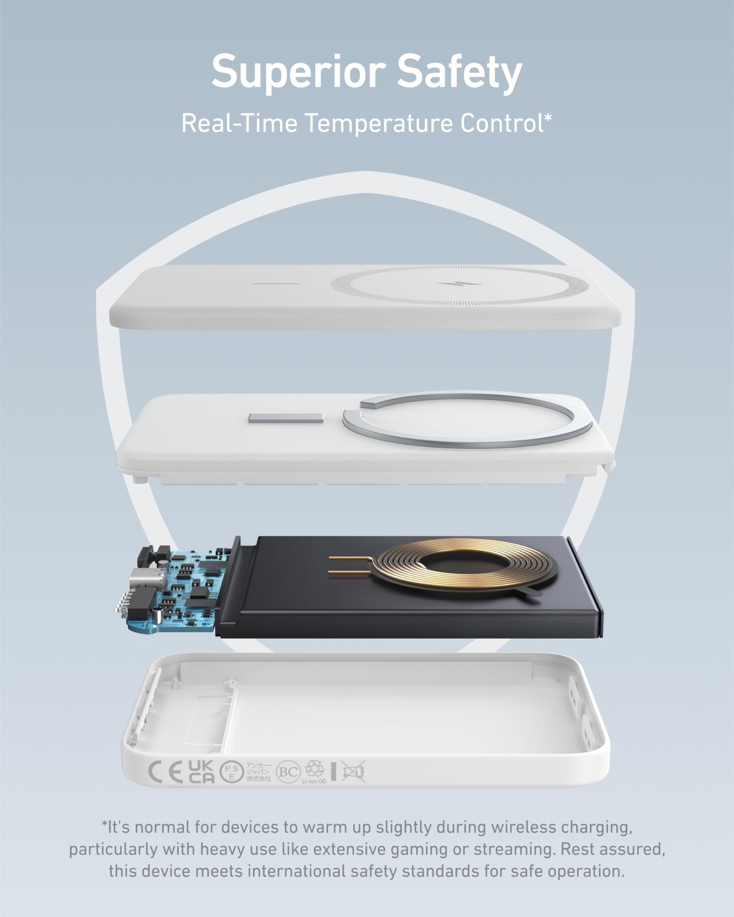 Anker 621 Magnetic Portable Charger (MagGo), 5,000mAh Wireless Power Bank with USB-C Cable, Magsafe-Compatible Battery Pack for iPhone 16 /15/14/13/12 Series