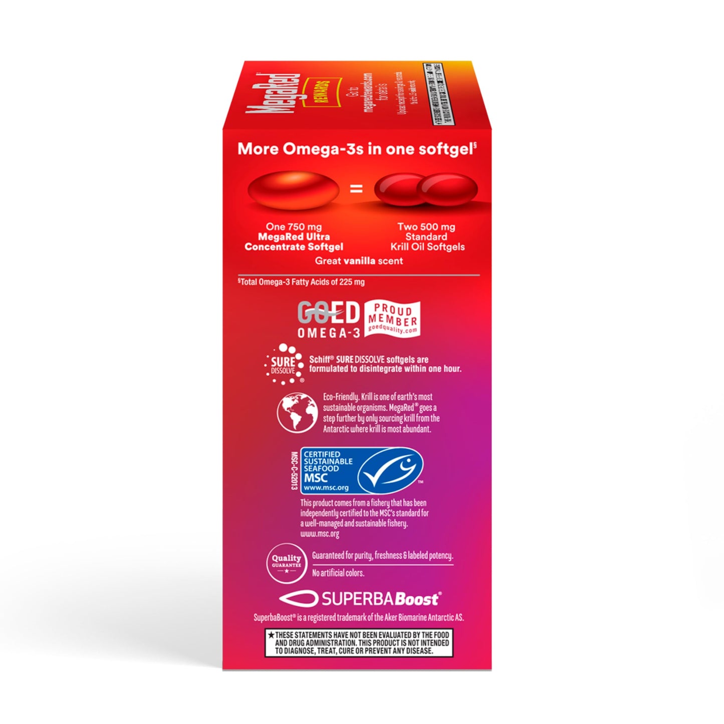 MegaRed Antarctic Krill Oil 750mg, Omega 3 Fatty Acid Supplement, Ultra Concentrate EPA & DHA Softgels, Antioxidant Astaxanthin, Heart Health Supplement with No Fish Oil Aftertaste, 80ct