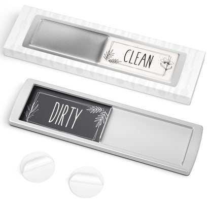 ASSURED SIGNS Stylish Clean Dirty Magnet for Dishwasher 7 x 2 Inch - Non-Scratch Dishwasher Magnet Clean Dirty Sign for Kitchen with Sliding Indicator - Promotes Family Routines and Organization
