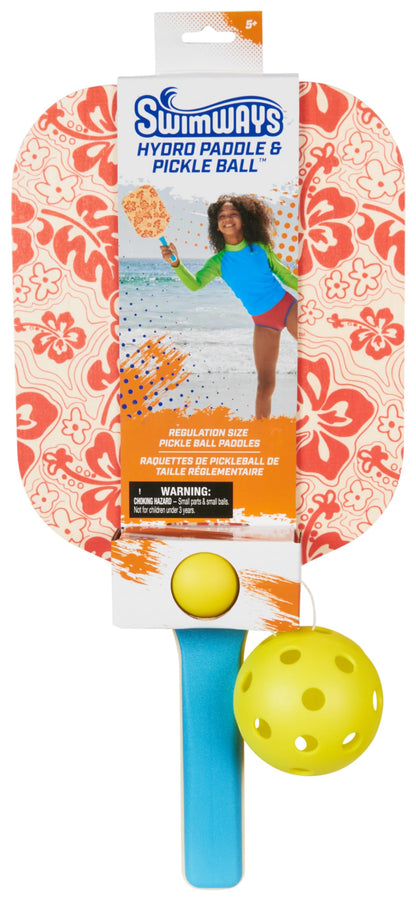 Swimways Hydro Paddle & Pickleball Set, Pickleball Paddles and Balls for Pool, Lake and Beach Games, Outdoor Toys for Kids and Adults Aged 5 & Up