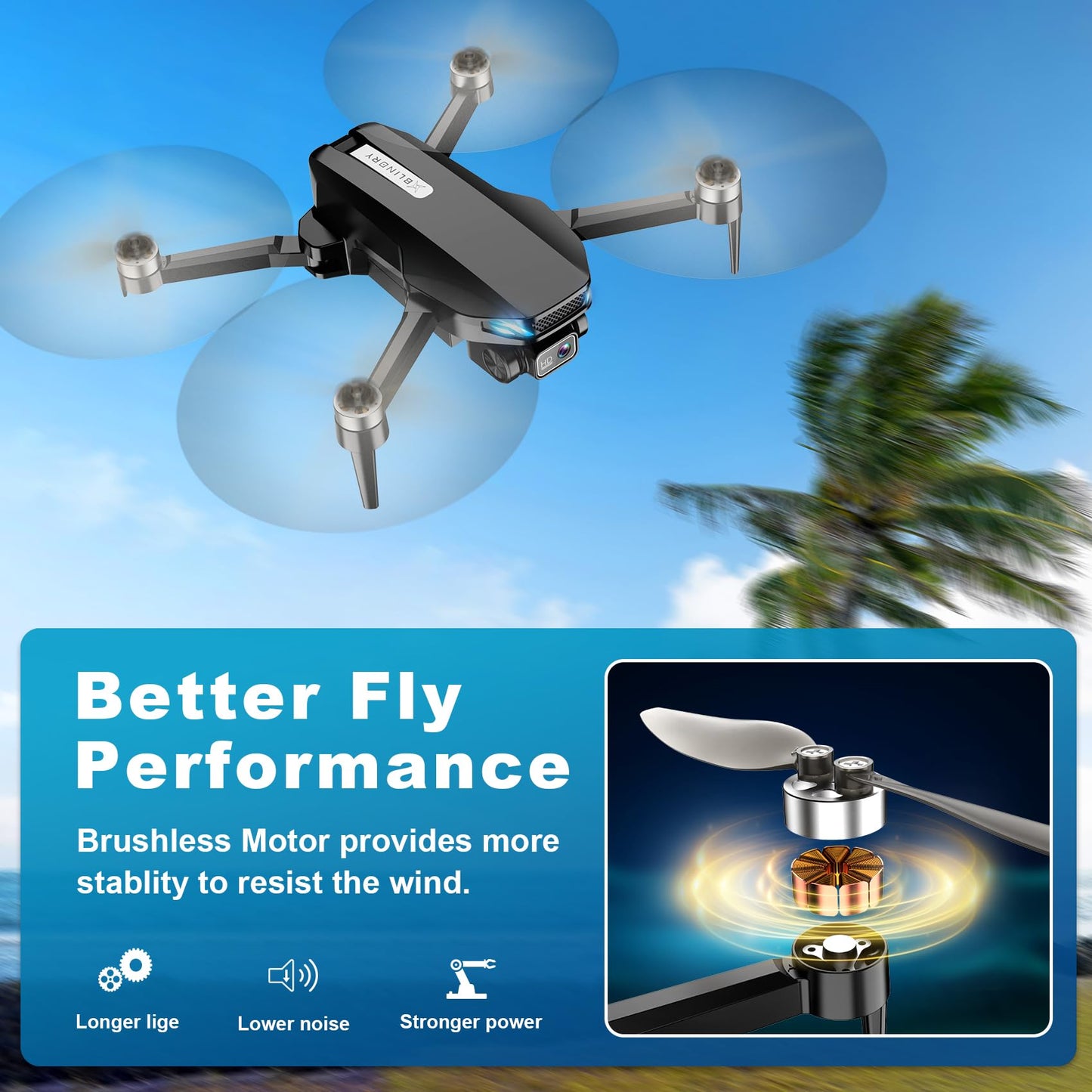 Drone with Camera for Adults, 2K HD GPS Drones with Auto Return, Follow Me, Circle Fly, Waypoint Fly, Stable Hover, Brushless Motor, Foldable 5G Transmission FPV Quadcopter