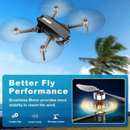 Drone with Camera for Adults, 2K HD GPS Drones with Auto Return, Follow Me, Circle Fly, Waypoint Fly, Stable Hover, Brushless Motor, Foldable 5G Transmission FPV Quadcopter
