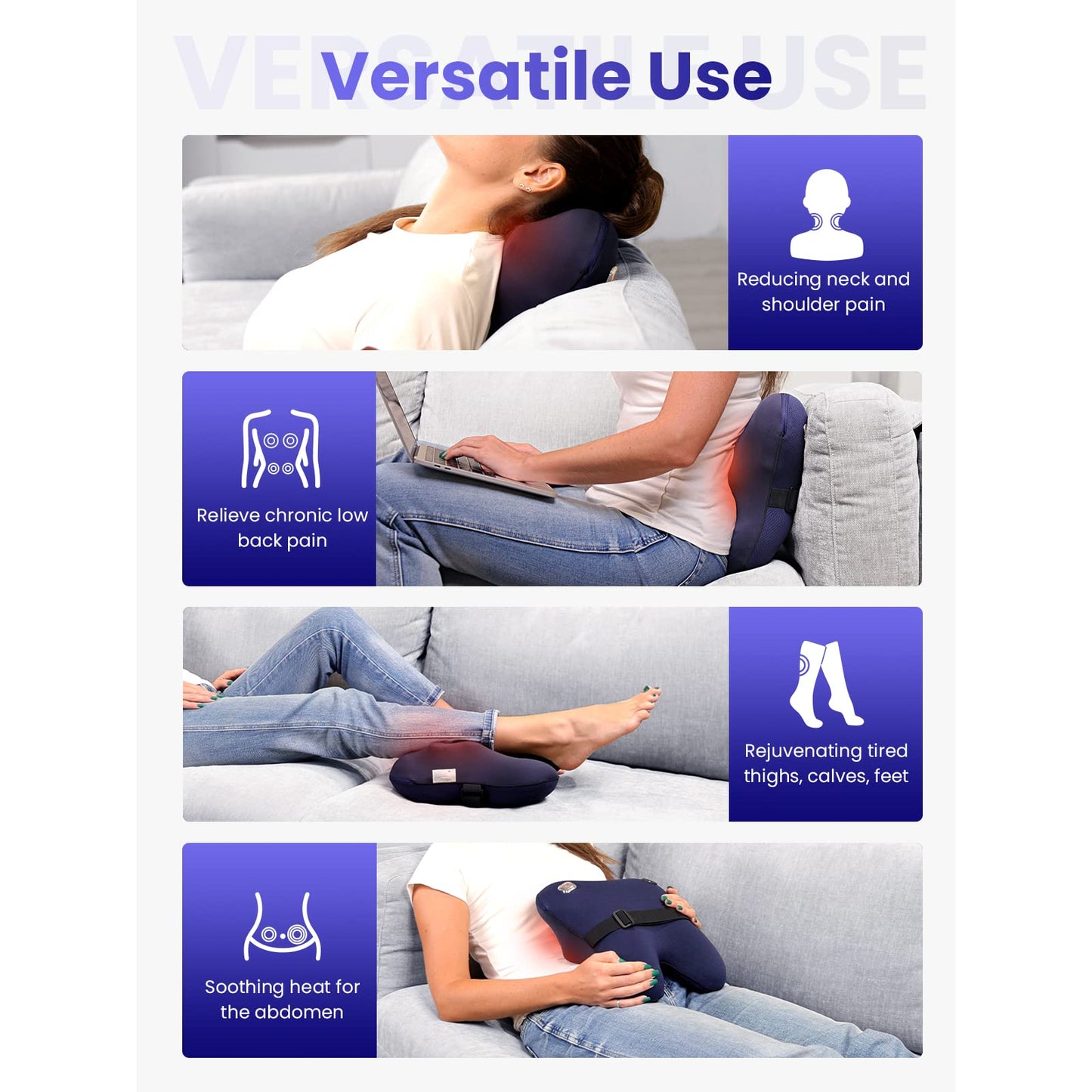 BOB AND BRAD Cordless Back Massager with Heat FSA HSA Eligible, Shiatsu Neck Massager for Pain Relief Deep Tissue, 3D Kneading Massage Pillow for Muscle Pain Relief, Birthday Gifts for Women Men