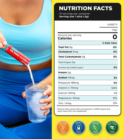 Dralot Juicy Splash 30 Packs Sugar Free Electrolytes Powder w/Natural Flavor, Liquid Daily IV Recharge+Tech. Mix 5 Electrolyte for Balance, Raw Seasalt Hydration Packets for GF, Vegan, Non-GMO, Keto