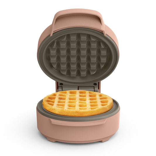 bella Snack-n-Store Mini Waffle Maker, EverGood™ Ceramic Nonstick Coating, Cord Wrap, Ready Indicator Light & Cool Touch Handles, Stackable Design & Customizable Plates, 400 Watt, Blossom