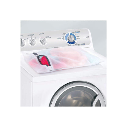 iDesign Mesh Laundry Bag Built in Zipper for Delicates, 16" x 0.5" x 20", Large