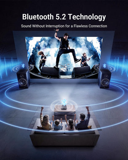 Smart 4K Projector [Bundled with Google TV Stick] with WiFi and Bluetooth, 3000ANSI, Auto Lens Cap, Portable Outdoor Movie Projector with Built-in Apps Auto Focus for Ceiling/Home Theater/Bedroom