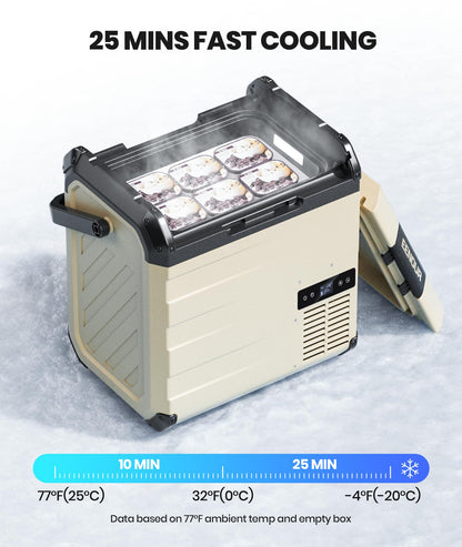 EENOUR D18 12 Volt Car Refrigerator, Portable Freezer with Detachable Battery 19Qt/18L, Battery & Solar Powered Cooler, -4~50℉, 12/24V DC, 110~240V AC, 12V Fridge for Camping, Road Trips, RV, Truck