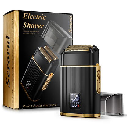 Scrorui Professional Foil Shaver for Men: Cordless Electric Razor with High-Speed Dual Blades, Rechargeable USB-C, IPX6 Waterproof & Travel-Friendly/Home Use
