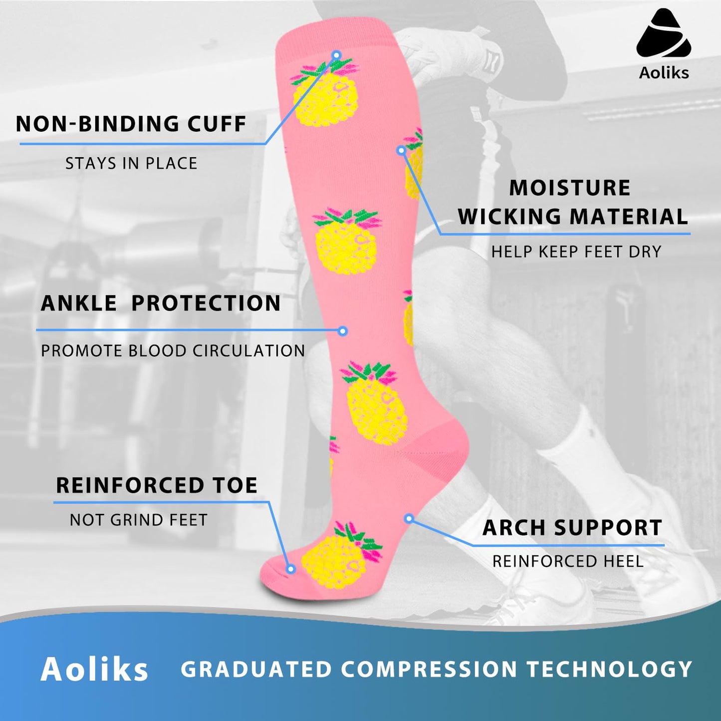 Aoliks Compression Socks for Women & Men,Funny Circulation Socks for Flying Pregnancy