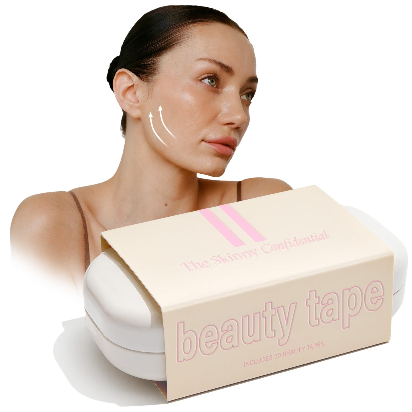 The Skinny Confidential Beauty Tape for Sleeping - Beauty Tape for Snoring Promotes Sculpted Jawline, Brighter Eyes, & Energy - Lip Plumping Sleep Beauty Tape Supports Stronger Chin Profile (30 Count)