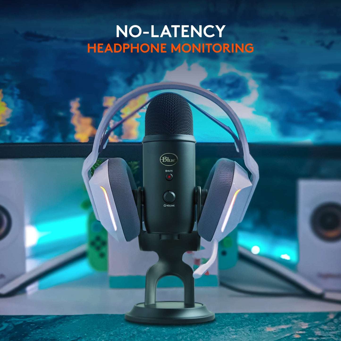 Logitech for Creators Blue Yeti USB Microphone for Gaming, Streaming, Podcast, YouTube, Discord, PC, Studio Sound, Plug & Play-Blackout