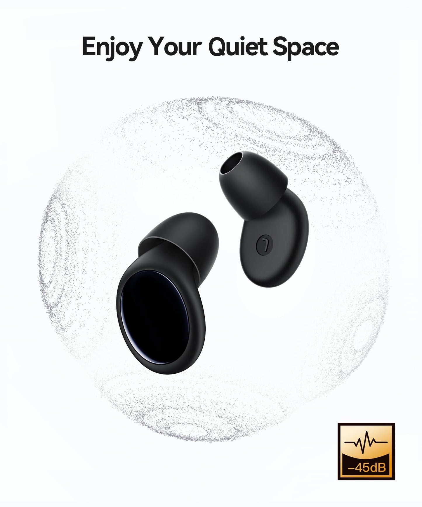 Ear Plugs for Sleeping Noise Cancelling, 45dB Ear Plugs for Noise Reduction, Soft Earplugs for Sleep, Concert, Work, Snoring Silicone Hearing Protection Earplugs Reusable Ear Plug with 8 Tips Black