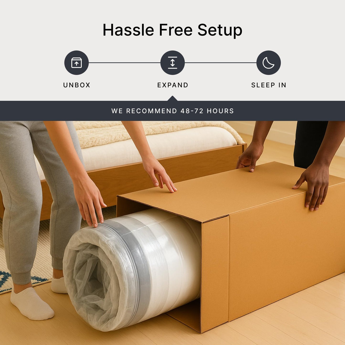 Signature Design by Ashley Chime Memory Foam 12" Queen Mattress with Thick Memory and Support Foam for Pressure Relief, Fiberglass Free, Mattress In A Box