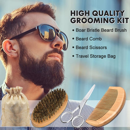Fathers Day Dad Gifts,Beard Kit for Men Grooming & Care W/3 Pack Beard Oil, Wash, Balm, Comb, Brush, Scissors,Anniversary Birthday Gifts Ideas for Husband Him Boyfriend Men Christmas Stocking Stuffers