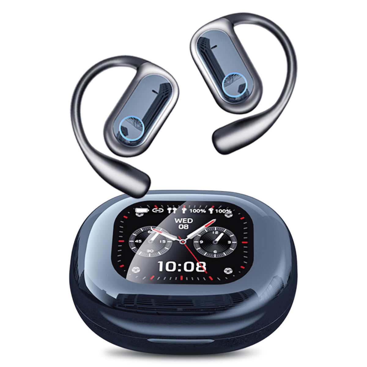 KOSERNT AI Translation Earbuds, Bluetooth 5.4 OWS Headphones with LCD Touch Screen, Real-Time Translator for 144 Languages & Accents, Perfect for Travel, Business & Learning, Royal Blue