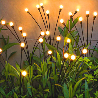 TONULAX Solar Garden Lights - New Upgraded Solar Swaying Light, Sway by Wind, Solar Outdoor Lights, Yard Patio Pathway Decoration, High Flexibility Iron Wire & Heavy Bulb Base, Warm White (4 Pack)