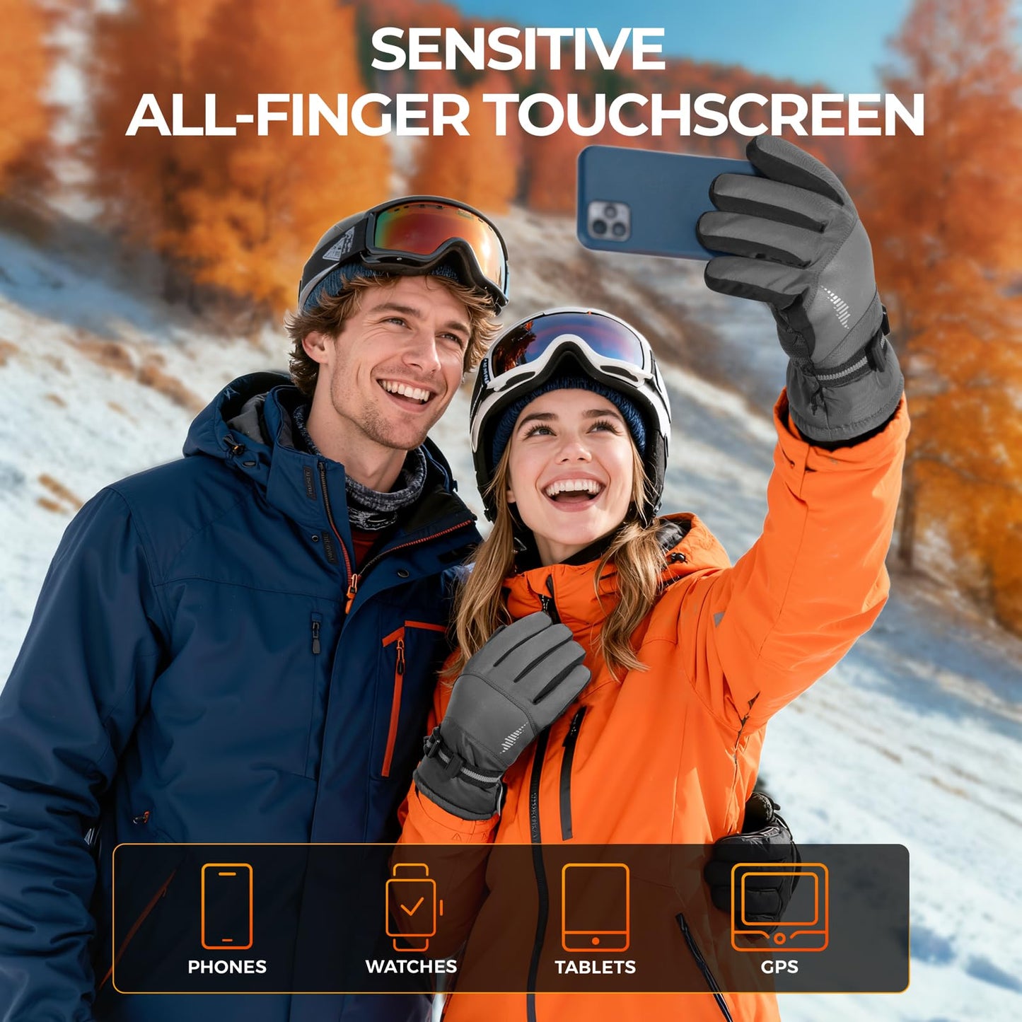 rivmount 3M Warm Winter Gloves, Cold Weather for Men Women, Thermal Touchscreen Anti-Slip Windproof, for Cycling Running Working Hiking Skiing Daily Life Outdoor Activities