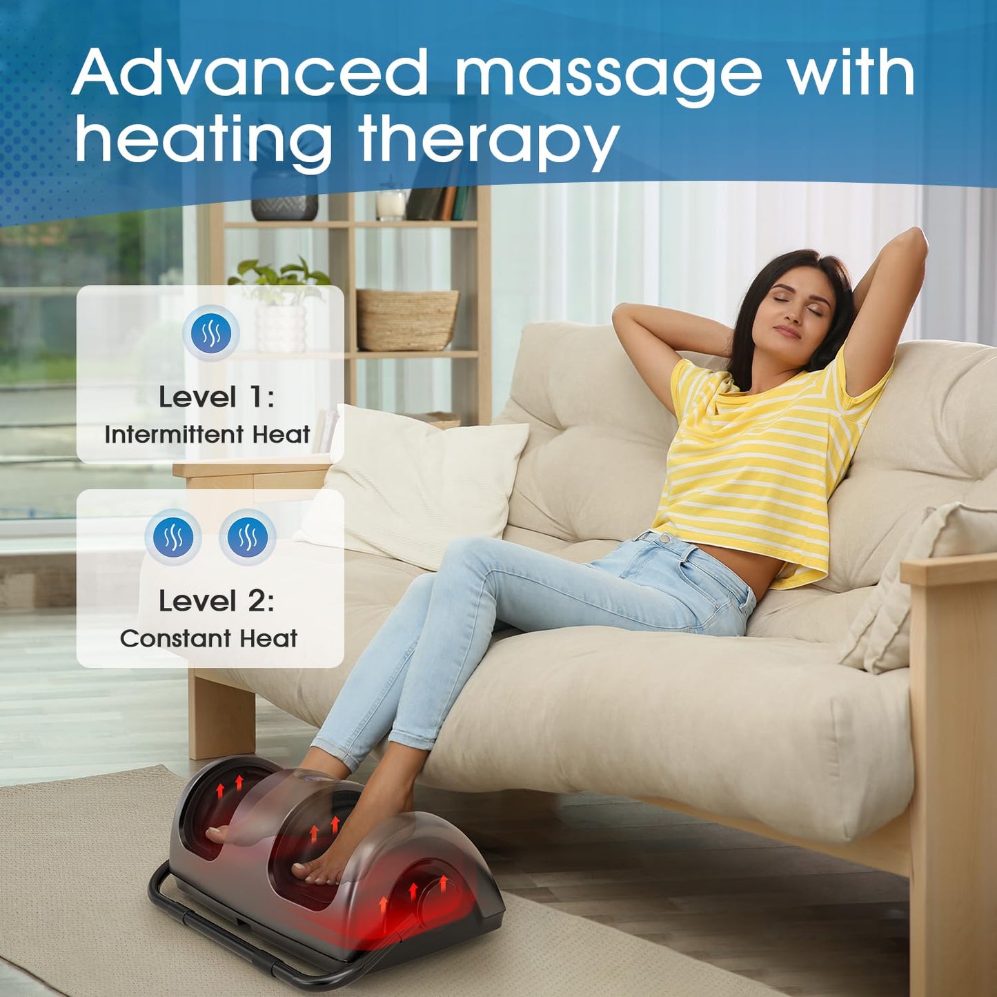 TISSCARE Foot Massager with Heat: Mother's Day Gift for Mom FSA HSA Eligible Foot Massager for Plantar Fasciitis, Neuropathy, Circulation and Pain Relief, Massage Feet/Leg/Calf/Ankle at Home/Office
