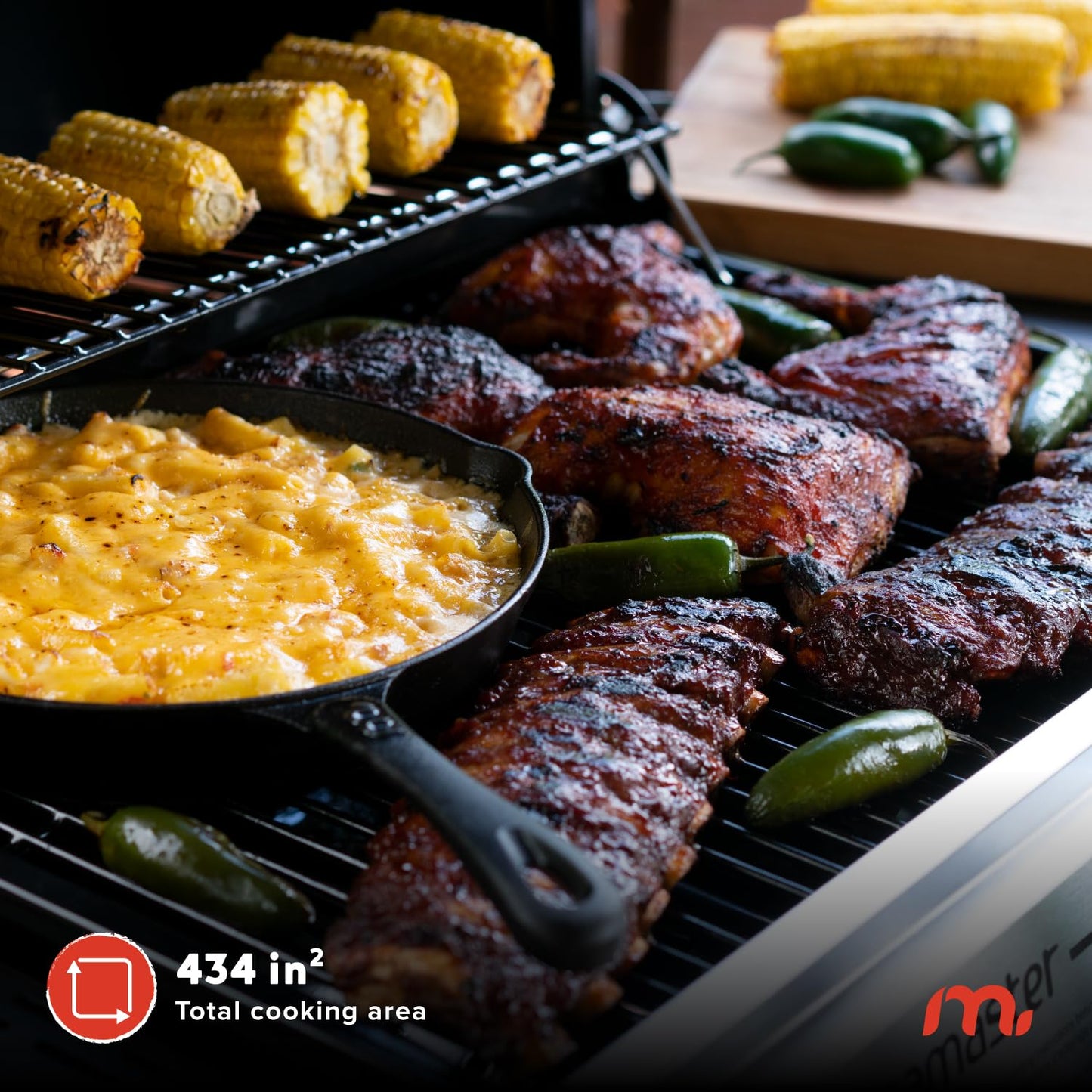 Megamaster 3-Burner Propane Gas Grill with Folding Side Tables, 30,000BTUs, 429.81 sq. in. Cooking Space, Stainless Steel Control Panel, Outdoor Kitchen Grill for BBQs, Patios, and More - 720-0988EA