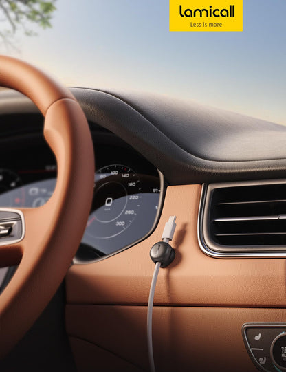 Lamicall Cable Clips, Spring Cord Organizer Holder - 6Pack Compact Desk Cable Management Clips, Nightstand Phone Charging Cord Holder, 8mm Slot Adhesive Wire Organizer, Desk Office Accessory