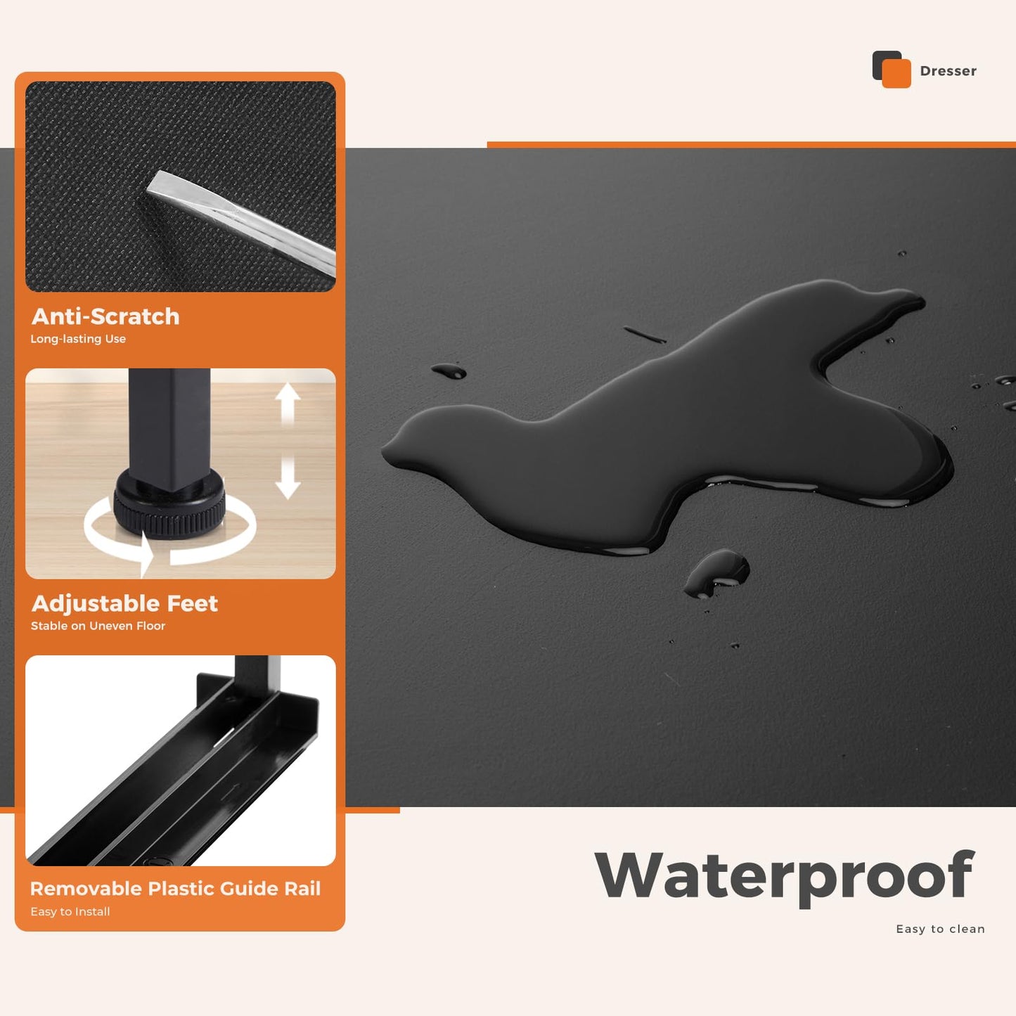 Sweetcrispy 9-Drawer Fabric Dresser Storage Tower with Wood Top and Steel Frame, Organizer Chest with Easy Pull Handles for Bedroom, Closet, Hallway,Classic Black