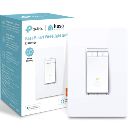 Kasa Smart Dimmer Switch HS220, Single Pole, Needs Neutral Wire, 2.4GHz Wi-Fi Light Switch Works with Alexa and Google Home, UL Certified, No Hub Required, 1 Pack