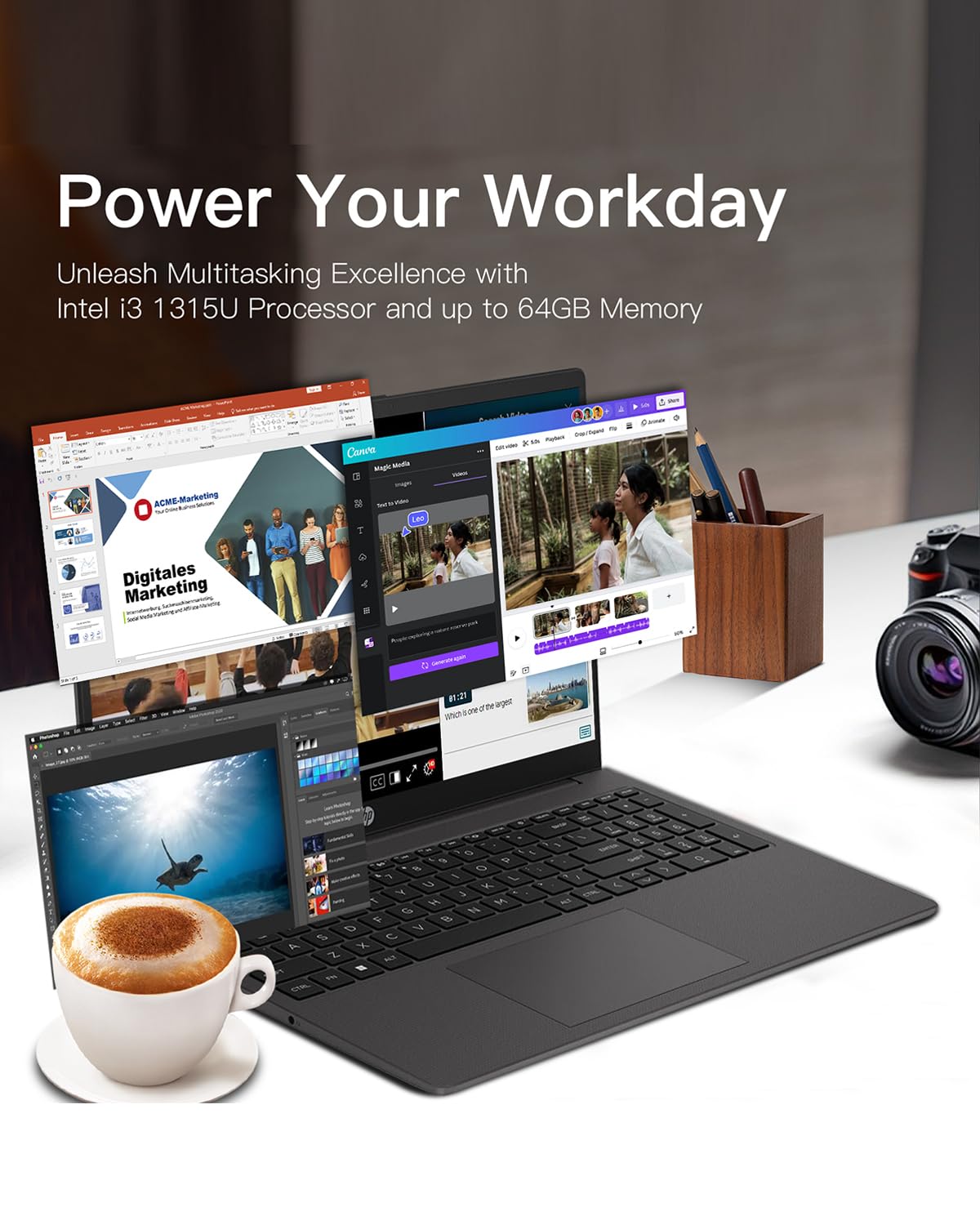 HP Flagship Business Laptop Computer - w/AI-Powered Office Lifetime & External Optical Drive - FHD - RJ45 - Intel i3 1315U (up to 4.5Ghz) - Wi-Fi 6 -Win 11 Pro w/Laptop Bundle(32GB RAM, 1TB SSD)