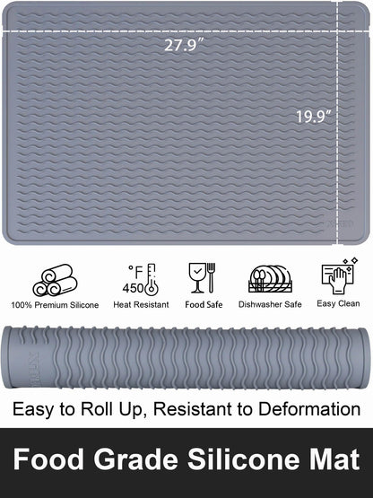 XiFEO Stove Top Covers for Electric Stove, Food Grade Heavy Duty Silicone Glass Stove Top Cover Protector, Induction Cooktop Protector, Heat Resistant Range Ceramic Stove Top Covers Mat, Oven Cover