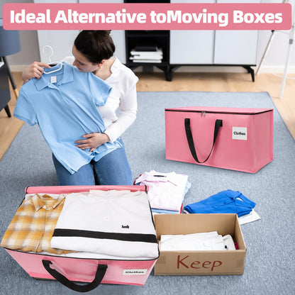 YEUEYS Extra Large Moving Bags with Zipper - Heavy Duty Tote for Packing Clothes, Durable Storage Bin Organizer, Multipack Set