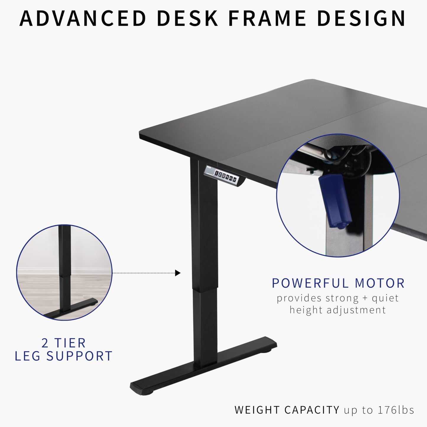 VIVO Electric 71 x 36 inch Rustic Standing Desk Workstation, Memory Controller Height Adjustment, 1B Series, Vintage Brown Top Black Frame, DESK-KIT-1B7N-36