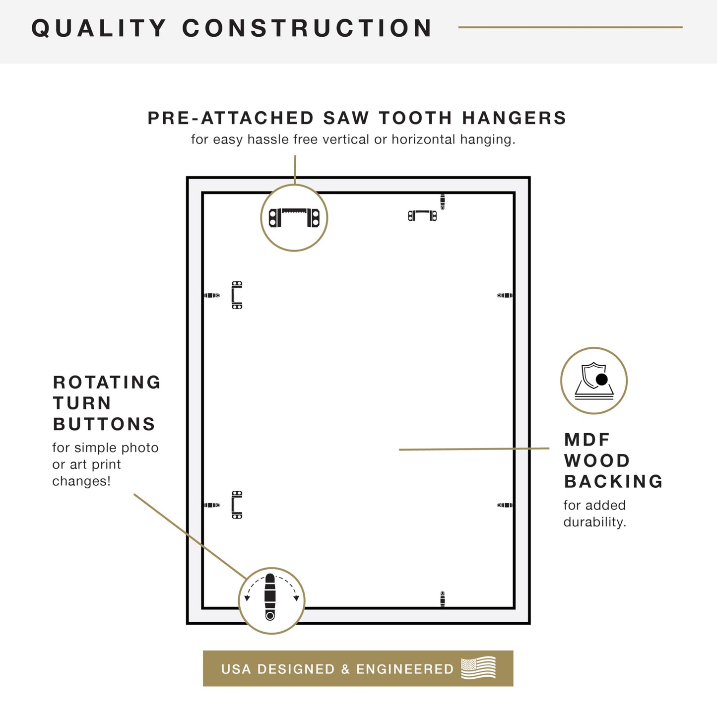 MCS Studio Gallery 18x24 Poster Frame Walnut Woodgrain, Vertical & Horizontal Wall Hanging Large Picture Frame for Photos, Posters & Art Prints (1-Pack)