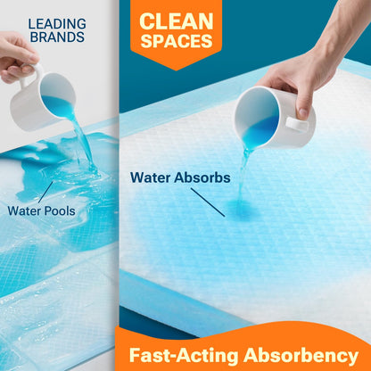 CLEAN SPACES 30" x 36" 50 Count Super Absorbency Disposable Bed Pads for Adults, Leakproof Quick Drying Underpads for Adults Baby Puppy, Incontinence Pads, Puppy Pad Dog Training Pee Pads