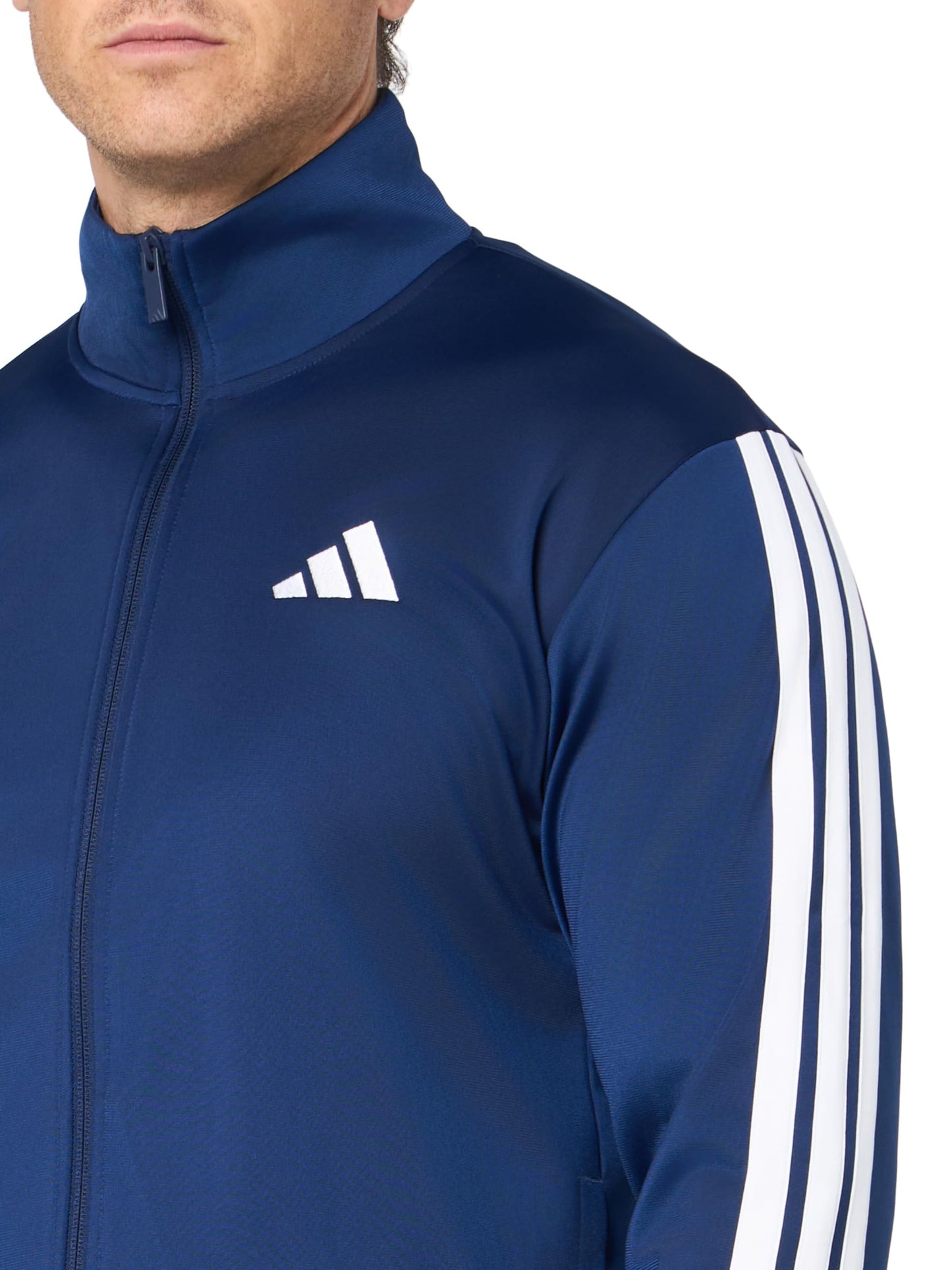adidas Men's 3-Stripes Tricot Track Top, Dark Blue, X-Large