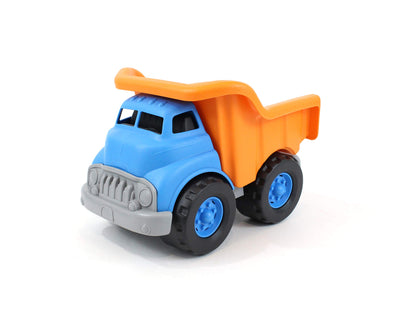 Green Toys Dump Truck, Blue/Orange - Pretend Play, Motor Skills, Kids Toy Vehicle. No BPA, phthalates, PVC. Dishwasher Safe, Recycled Plastic, Made in USA.,Gold/Blue, 10"X7.5"x6.75"