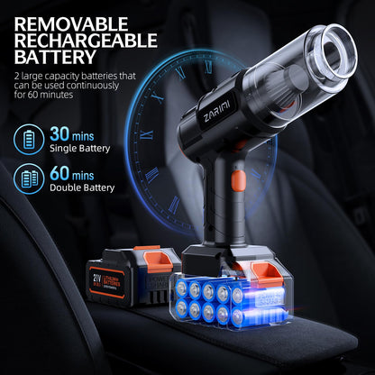 Car Vacuum Portable Cordless, 50,000Pa High Power Dust Buster, 6-in-1 Handheld Vacuum Cleaners for Home, Car, Pet Hair, Keyboard, Black