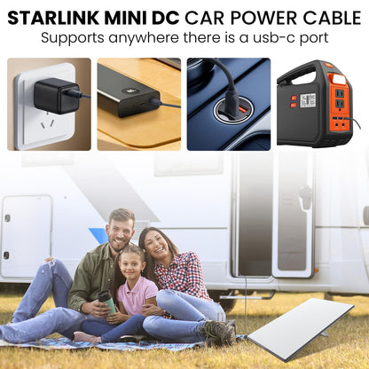 GKP9 Starlink Mini Cable, Starlink Mini USB C to DC Power Cable, Waterproof Design, Plug and Play, Suitable for Outdoor Camping/Exploration. (10FT)