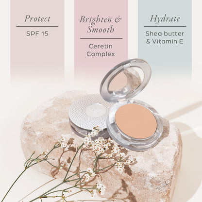 PUR Beauty 4-in-1 Pressed Mineral Makeup Powder Foundation with SPF 15 - Concealer & Finishing Compact Pressed Powder for Face - Buildable Medium to Full Coverage Foundation Powder (Linen)