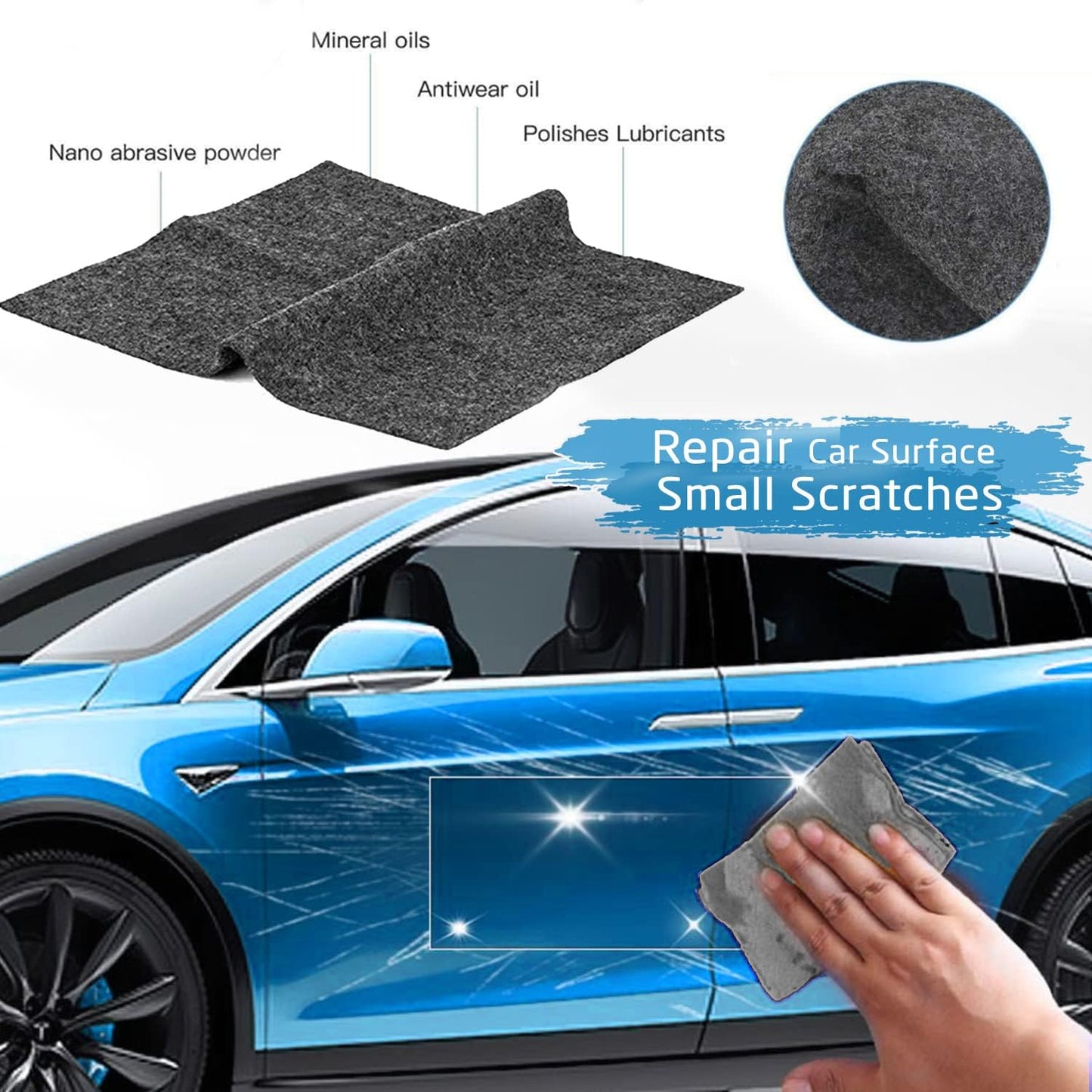 Autoglym 2024 Nano Sparkle Cloth for Car Scratches, Nano Sparkle Cloth Scratch Remover Easily Repair Scratches Paint Residues Water Spots Remover, Nanosparklecloth Scratch Remover Erase Car Scratches