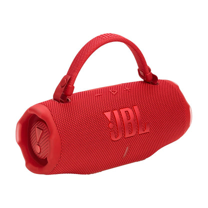JBL Charge 6 - Portable Waterproof & Drop-Proof Bluetooth Speaker, Bold Pro Sound with AI Sound Boost, 28Hrs of Playtime, Built-in powerbank & Comes with a Sturdy/Removable Carrying Strap (Red)