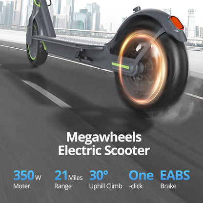 Roinside Electric Scooter for Adults - 8.5" Solid Tires, 350W Motor, Up to 19 MPH and 12 Miles Long-Range Commuting Folding E-Scooter with Dual Braking System and Smart App
