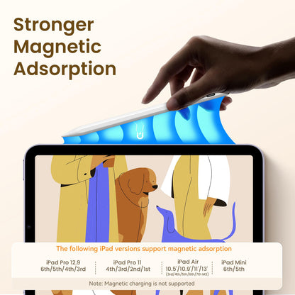 Hastraith Stylus Pen for iPad(2018-2025)-13 Mins Fast Charge with Tilt Sensitivity & Palm Rejection for iPad 11/10/9/8/7/6th Gen, Air 7/6/5/4/3/M3/M2, Pro 13"/12.9"/11"/M4, Mini 7/6/5th,White