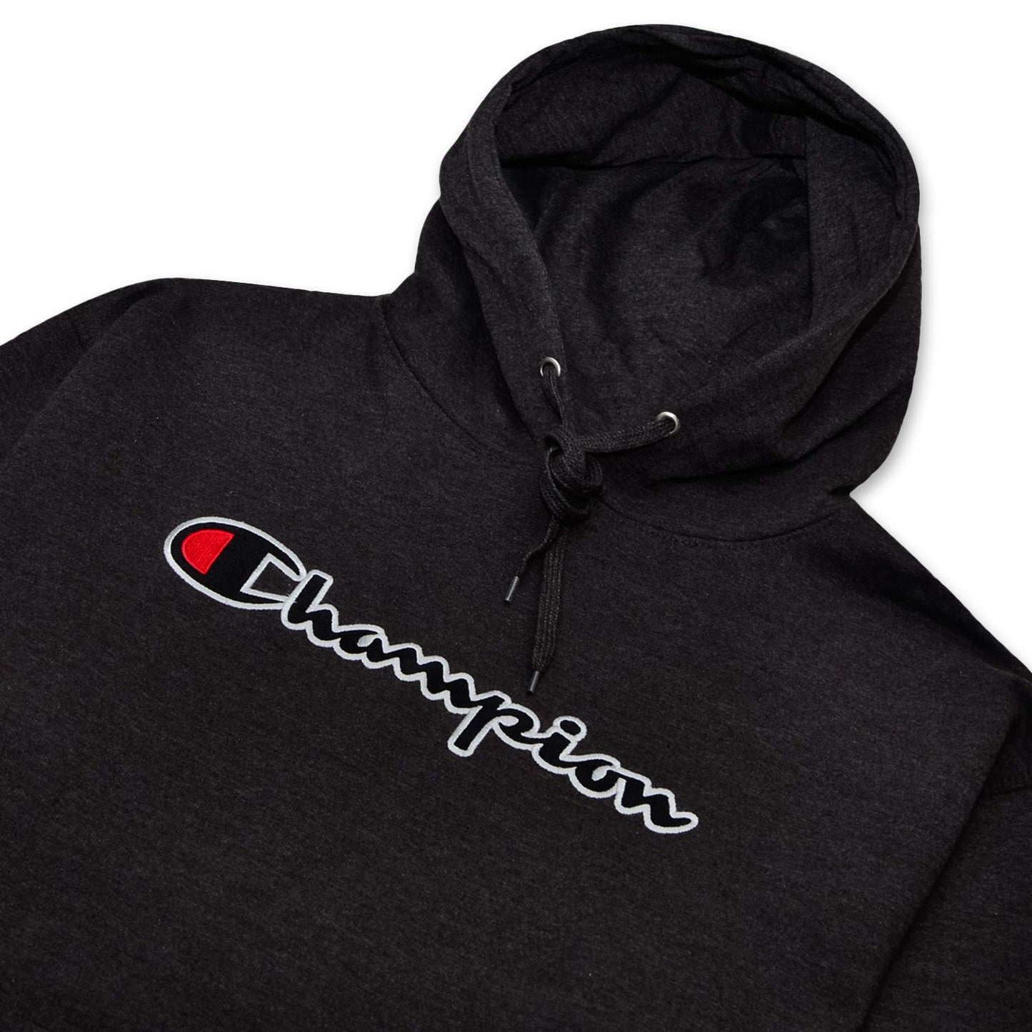 Champion Mens Hoodies Big and Tall - Embroidered Pullover Fleece Sweatshirt Charcoal Heather