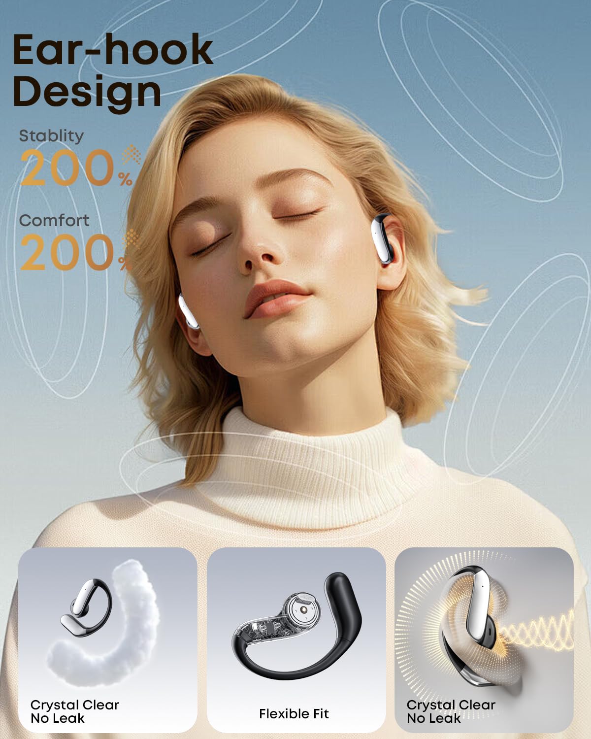 GNZUQ Translation Earbuds, Ai Translation Earbuds Real Time, Translation Earbuds with 174 Languages & 90H Playtime, Bluetooth 6.1, Clear Mic, Wireless Earbuds for Business, Travel & Meetings