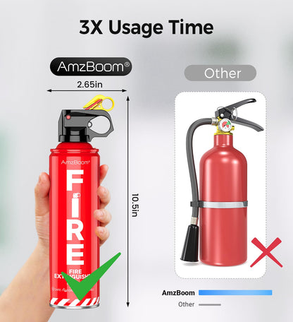 AmzBoom 2-Pack Fire Extinguisher for Home, Kitchen, Car, and Grill with Mounting Bracket and Emergency Kit – Extinguishing Spray, Compact A, B, C, K – Eco-Friendly, Prevents Reignition.